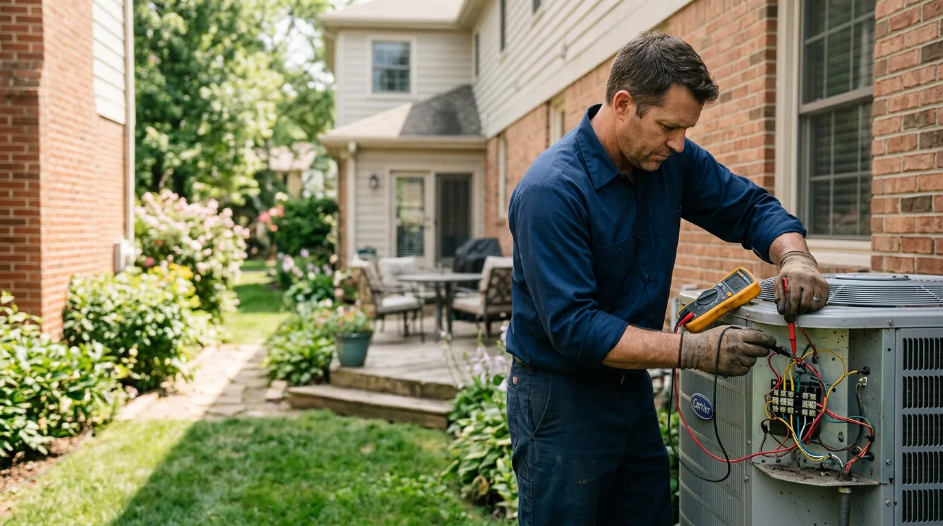 HVAC technician working near Woburn, MA
